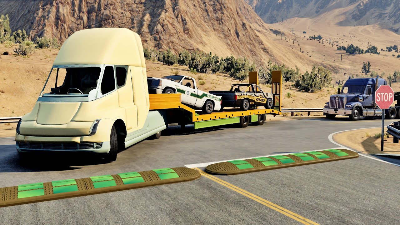 Trucks and Cars vs Speed Bumps #176 | BeamNG Drive |🤜 Truck &Too