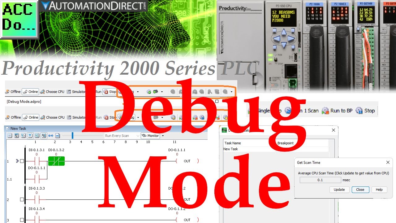 Productivity 2000 Series PLC Debug Mode