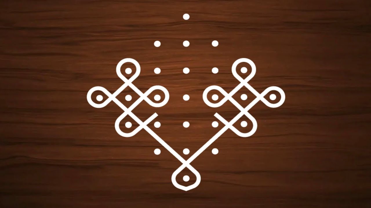 Easy and simple rangoli designs with 7 to 1 dots | new rangoli 