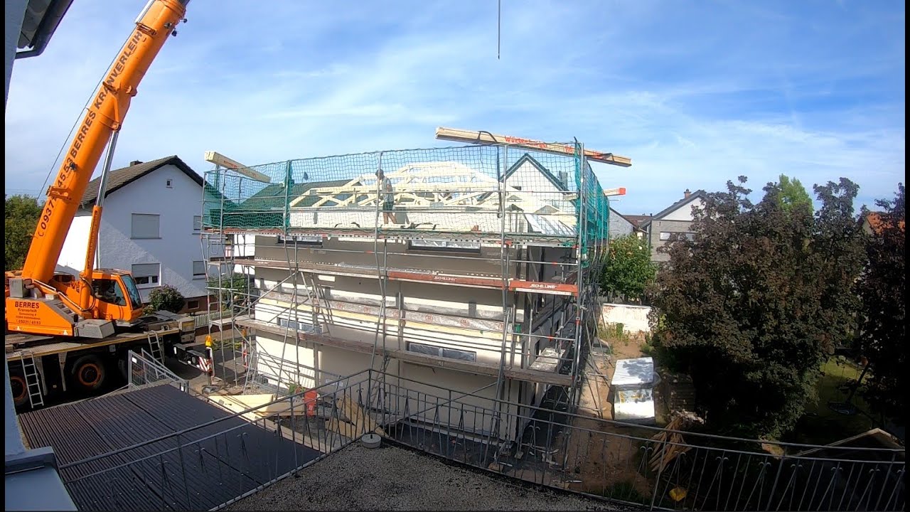 Aufbau eines Streif Fertighauses im August 2022