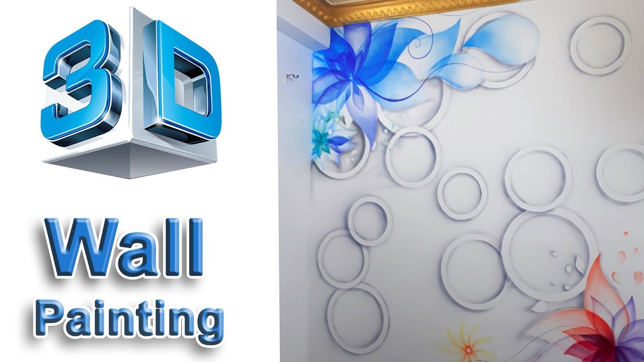 3d  wall painting modern airbrush mural wall painting tutorial