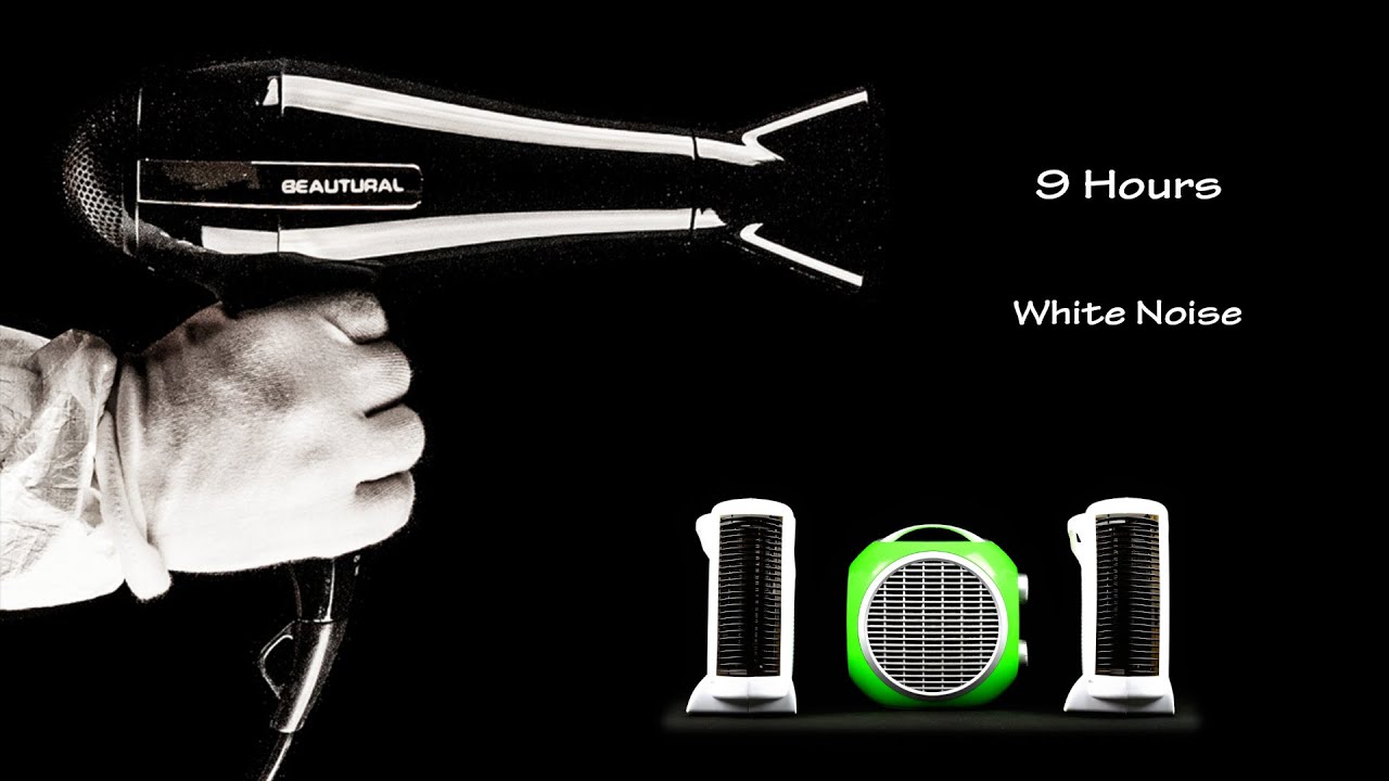 Hair Dryer Sound 54 and Three Fan Heaters Sound | Visual ASMR | 9 Hours Lullaby to Sleep and Relax