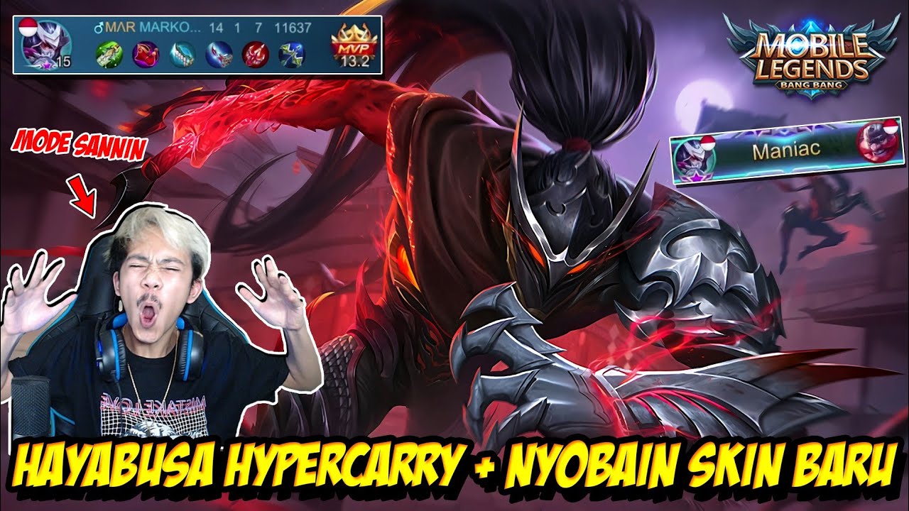 HAYABUSA HYPERCARRY PAKAI SKIN BARU DAPAT KEMARIN AUTO MODE SANNIN - Mobile legends