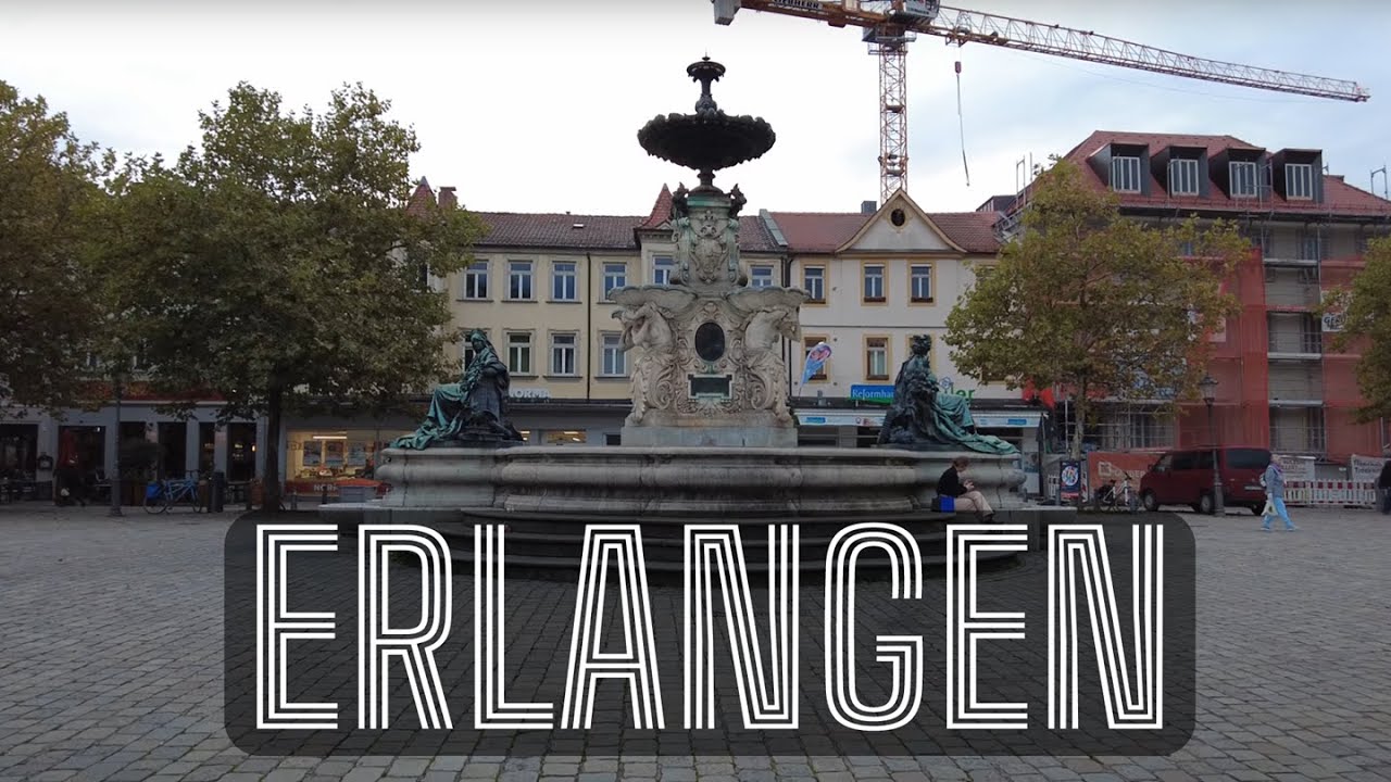 downtown walk in Erlangen - Germany [4k Ultra HD 60fps ]