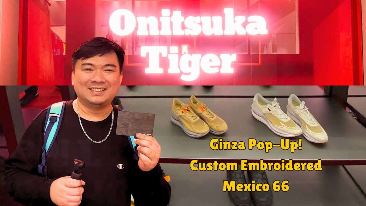 Shopping for Onitsuka Tiger Mexico 66 Shoes with Custom Embroidery in Ginza! #onitsukatiger #ginza
