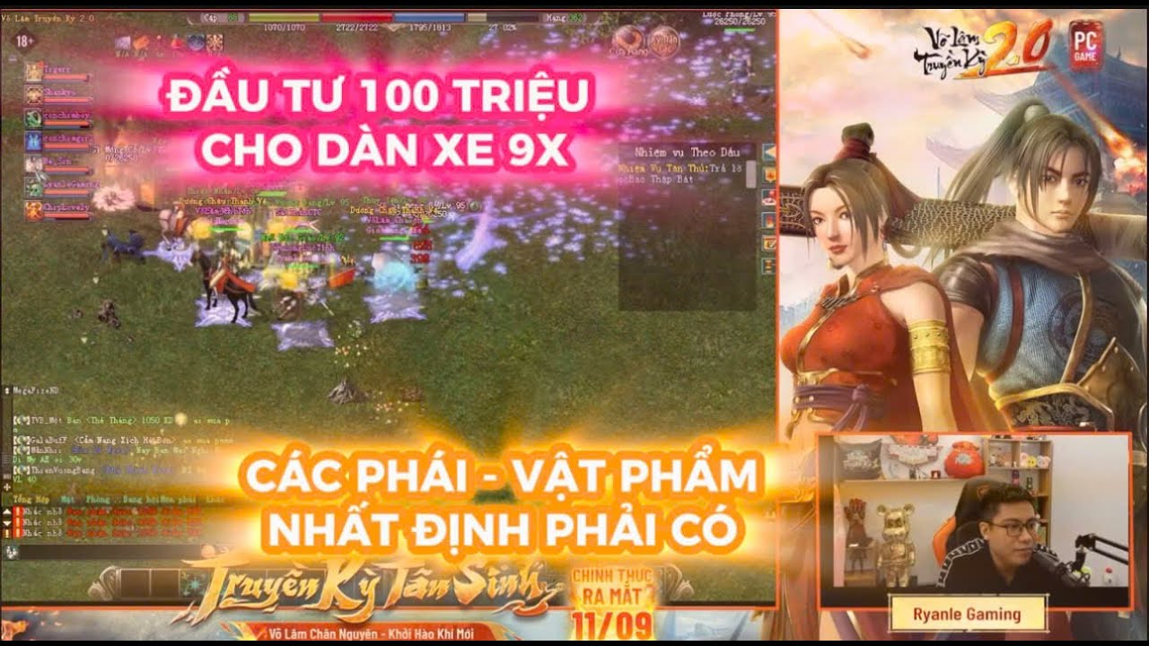 VÕ LÂM TRUYỀN KỲ 2.0 PC : ĐẦU TƯ 100 TRIỆU CHO DÀN XE 9X - CÁC MÔN PHÁI - VẬT PHẨM CẦN CÓ NHẤT ĐỊNH