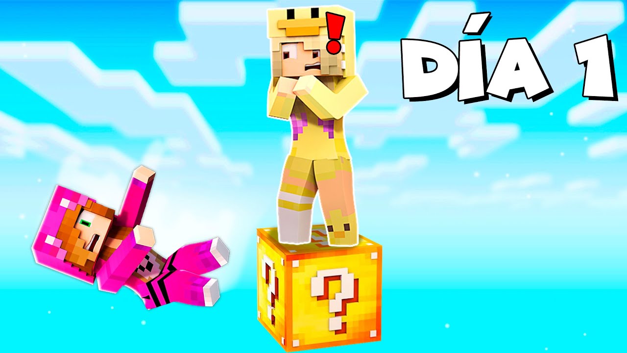 SOBREVIVIMOS 100 DÍAS en un MUNDO de 1 LUCKY BLOCK en MINECRAFT 😱 MINECRAFT con LYNA (PARTE 1)