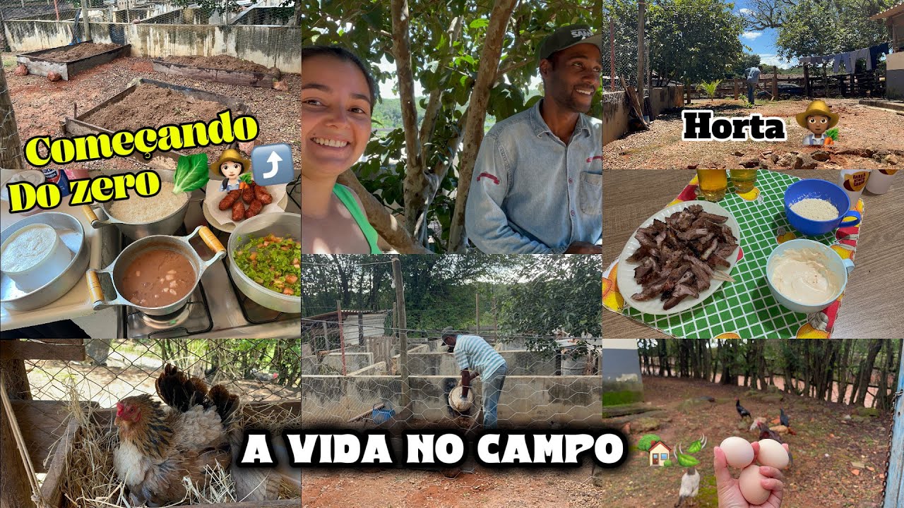 AQUI NÃO PARAMOS NEIM NO FERIADO/ COMEÇAMOS A FAZER A HORTA🥬/COLOQUEI GALINHA PARA 🐣/VIDA NO CAMPO 🏡