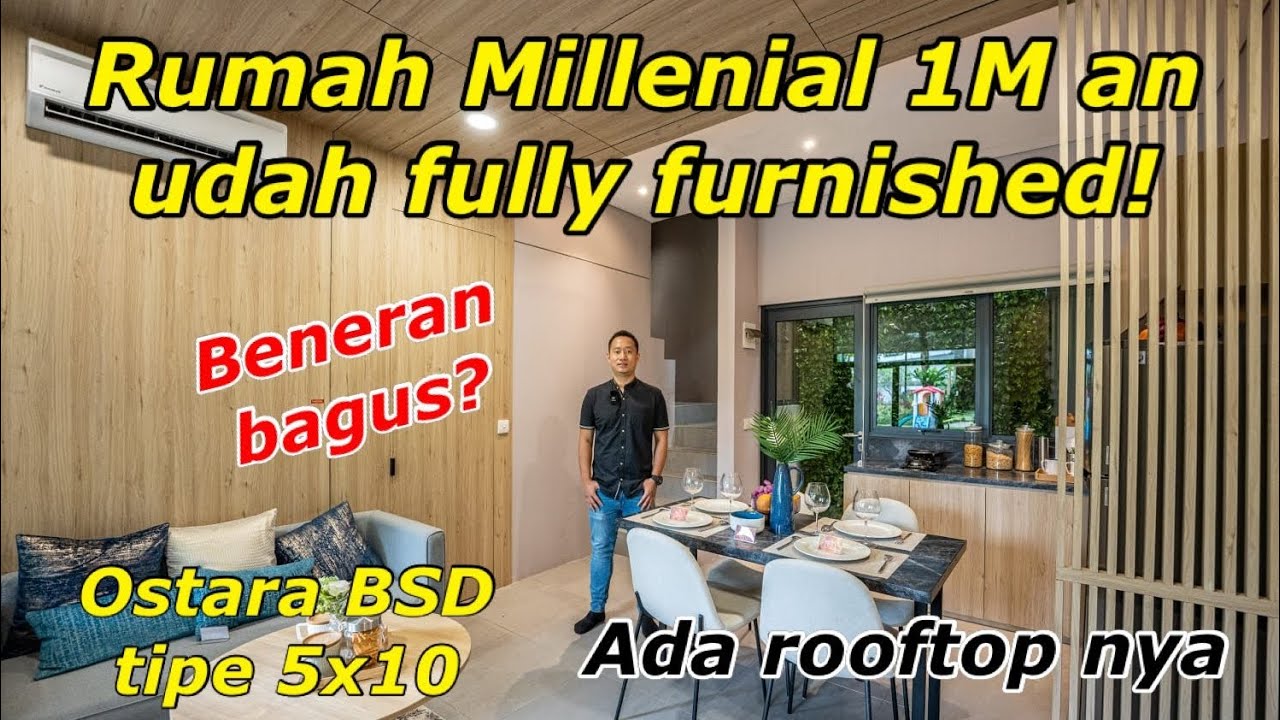 RUMAH DI BSD CUMA 1M AN UDA FULLY FURNISHED ⁉️ CLUSTER OSTARA BSD CITY TIPE 5x10 | BID EP07