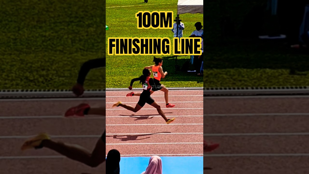 Girls 100m Finishing Line Photo Finish #athletics #trackandfield