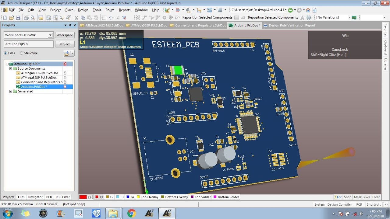 4 Layers PCB Designing in Altium : Layout Designing