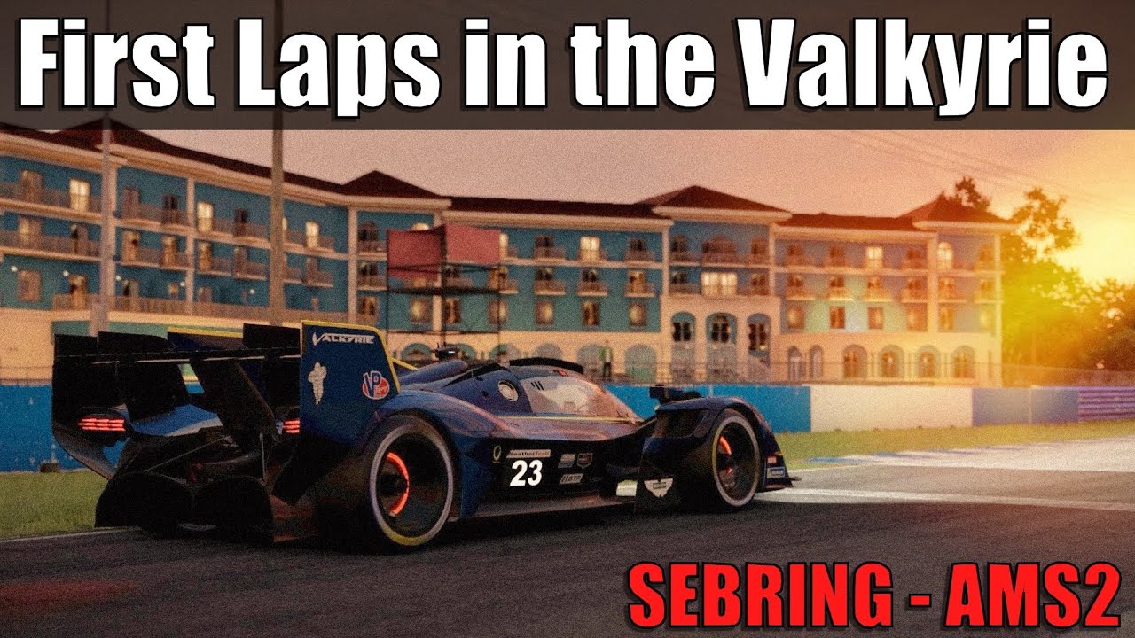 V12 Music!! First Drive in the Aston Martin Valkyrie in AMS2. Sunset at Sebring.