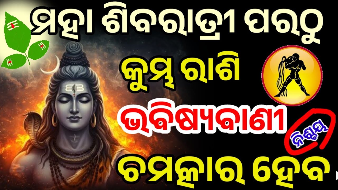 ମହା ଶିବରାତ୍ରୀ ଠାରୁ କୁମ୍ଭ ରାଶି/maha shivaratri 2026/ kumbha Rashi 2026/kumbha Rashi February 2026