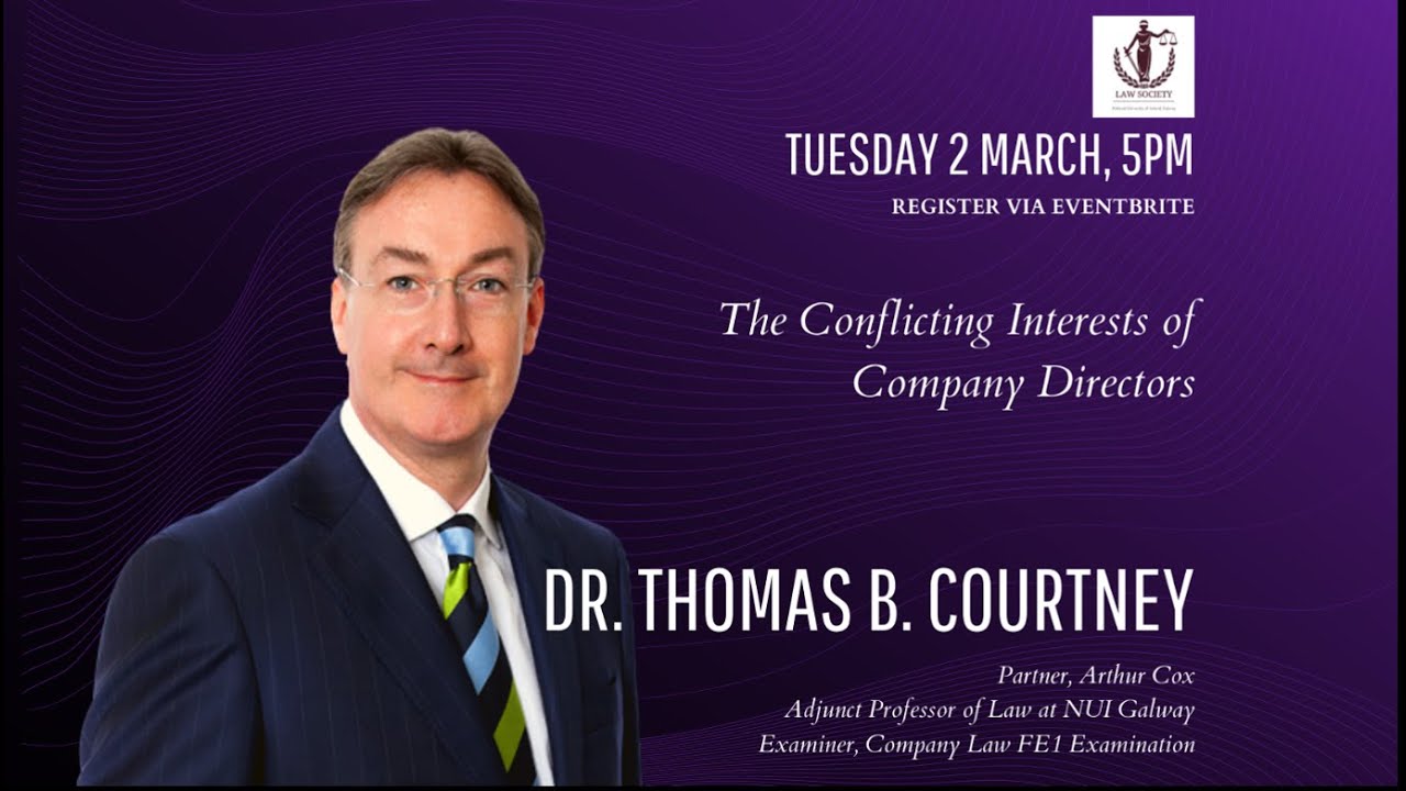 NUI Galway Law Society Celebrates 100 years with Dr Tom Courtney 2021