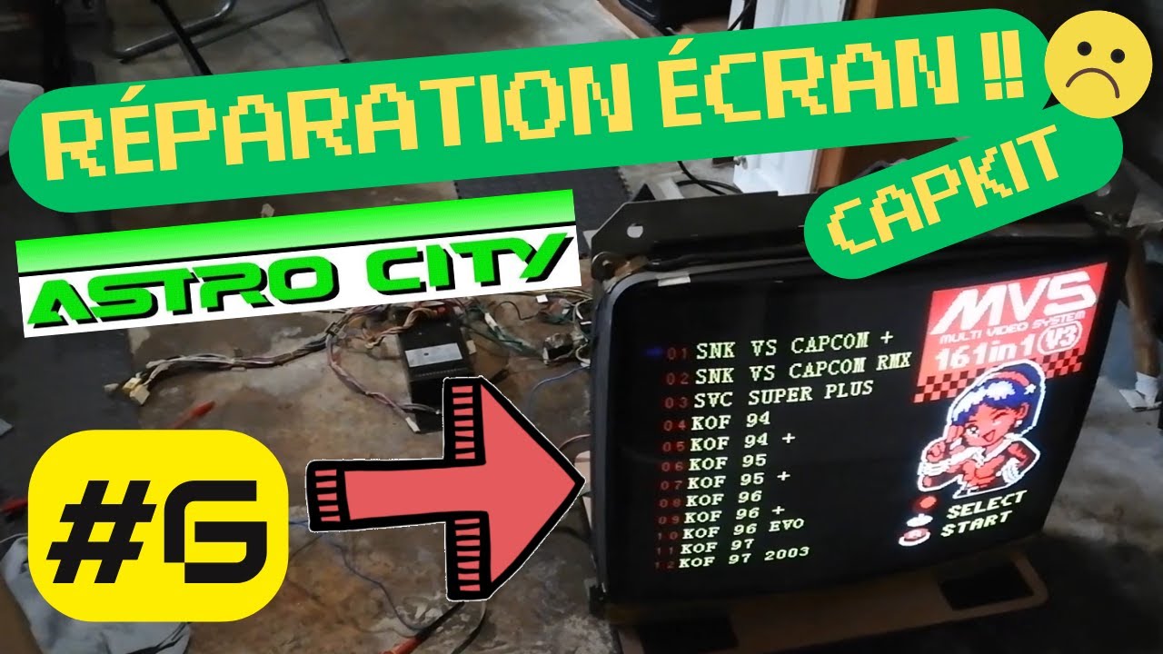 Restauration borne d'arcade Sega : NEW ASTRO CITY #6 - Frayeur sur mon écran !! 😰