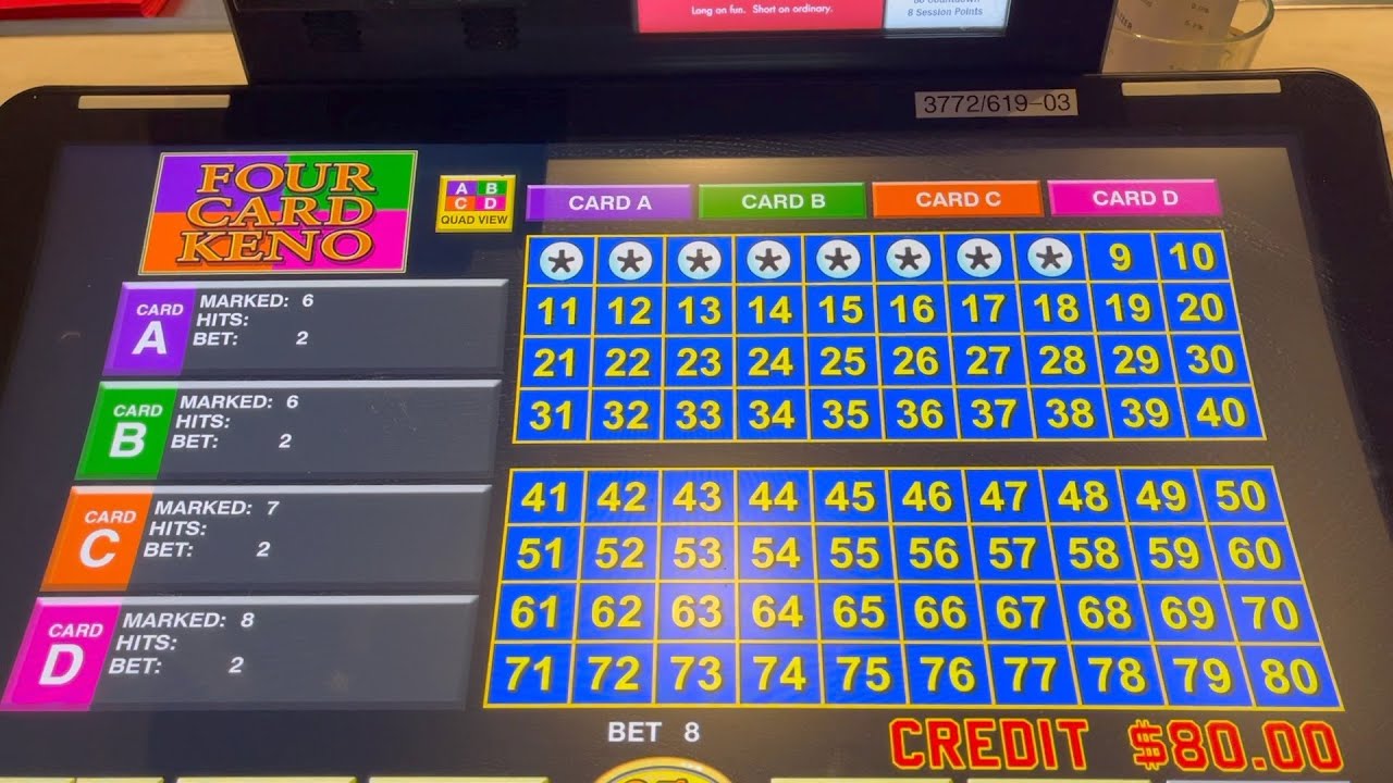 The D Bar Canada 4 card keno