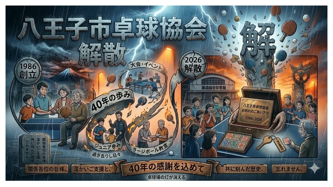 【卓球】衝撃ニュース《解散》八王子市卓球協会
