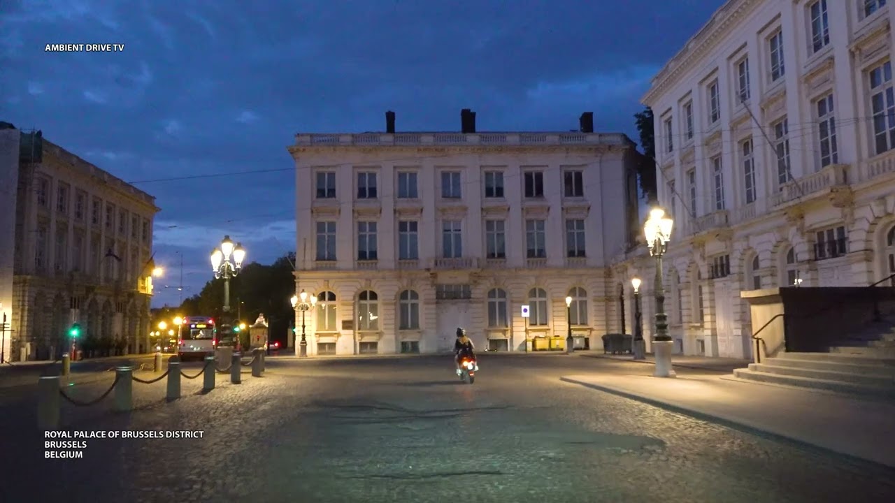 DRIVING BRUSSELS BELGIUM 4K - ROYAL PALACE OF BRUSSELS DISTRICT - AMBIENT DRIVE TV