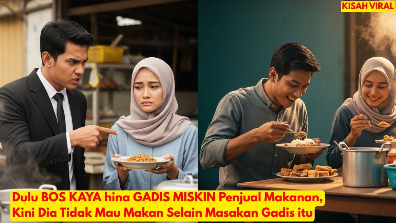 Dulu BOS KAYA hina GADIS MISKIN Penjual Makanan, Kini Dia Tidak Mau Makan Selain Masakan Gadis itu