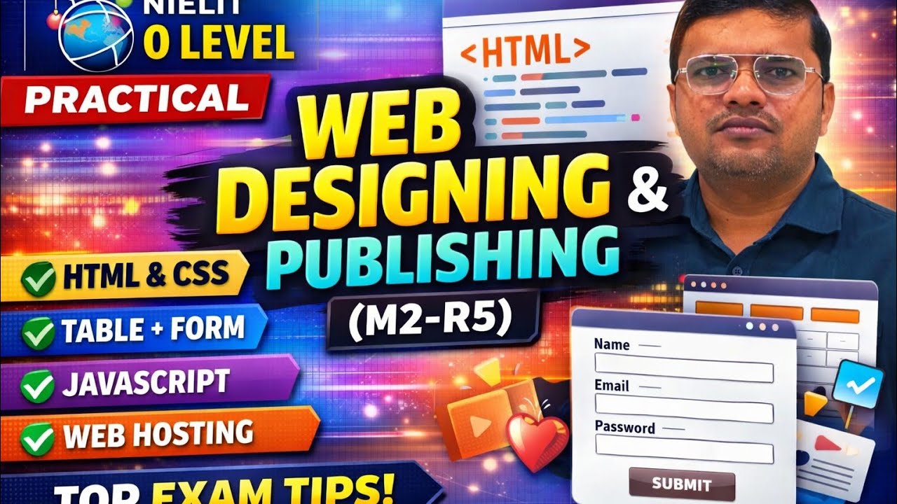 O Level M2-R5 Web designing Practical 2026 || PR2 Solved paper 