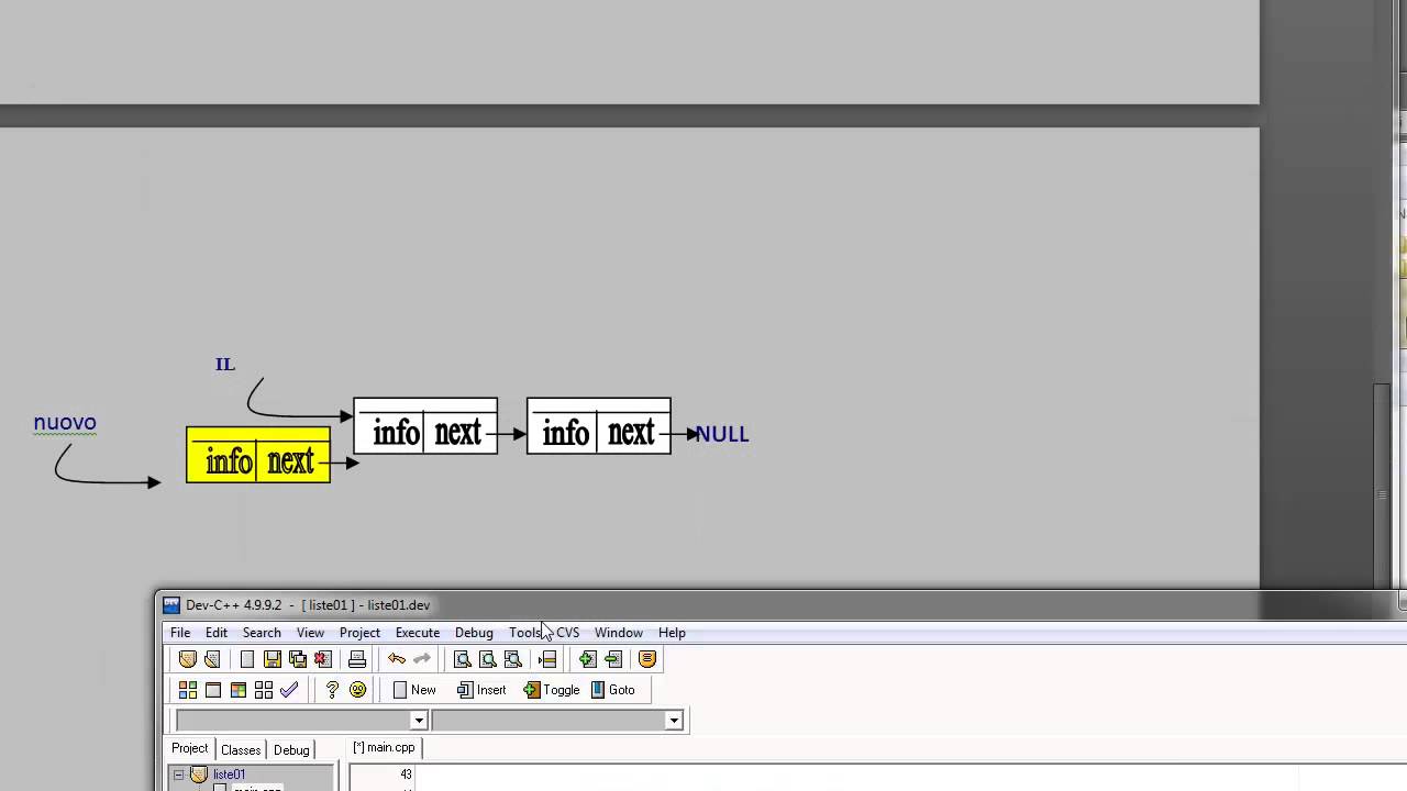 Corso C++ ITA 36 Ram dinamica (sintassi C++): liste concatenate - inserimento in testa