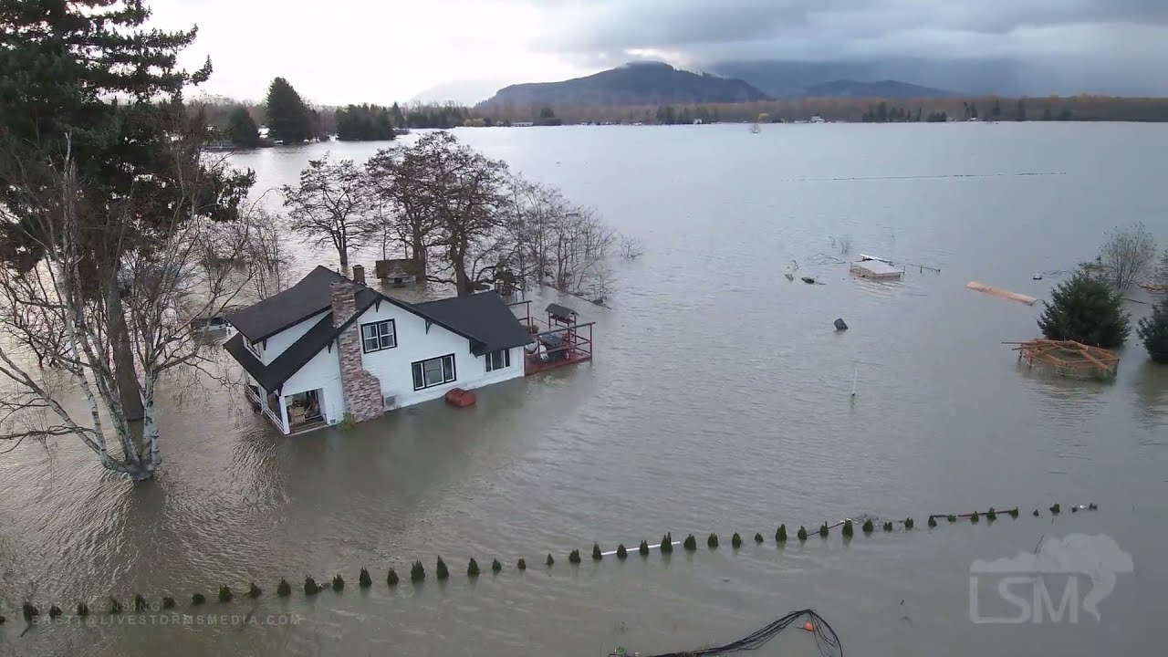 11-16-21 Sedro Woolley, WA - Drone Footage of Major Flooding