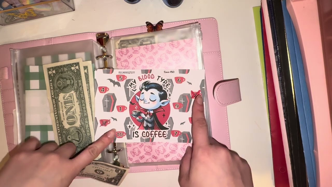 First cash stuffing for March and my A5 binder 💚