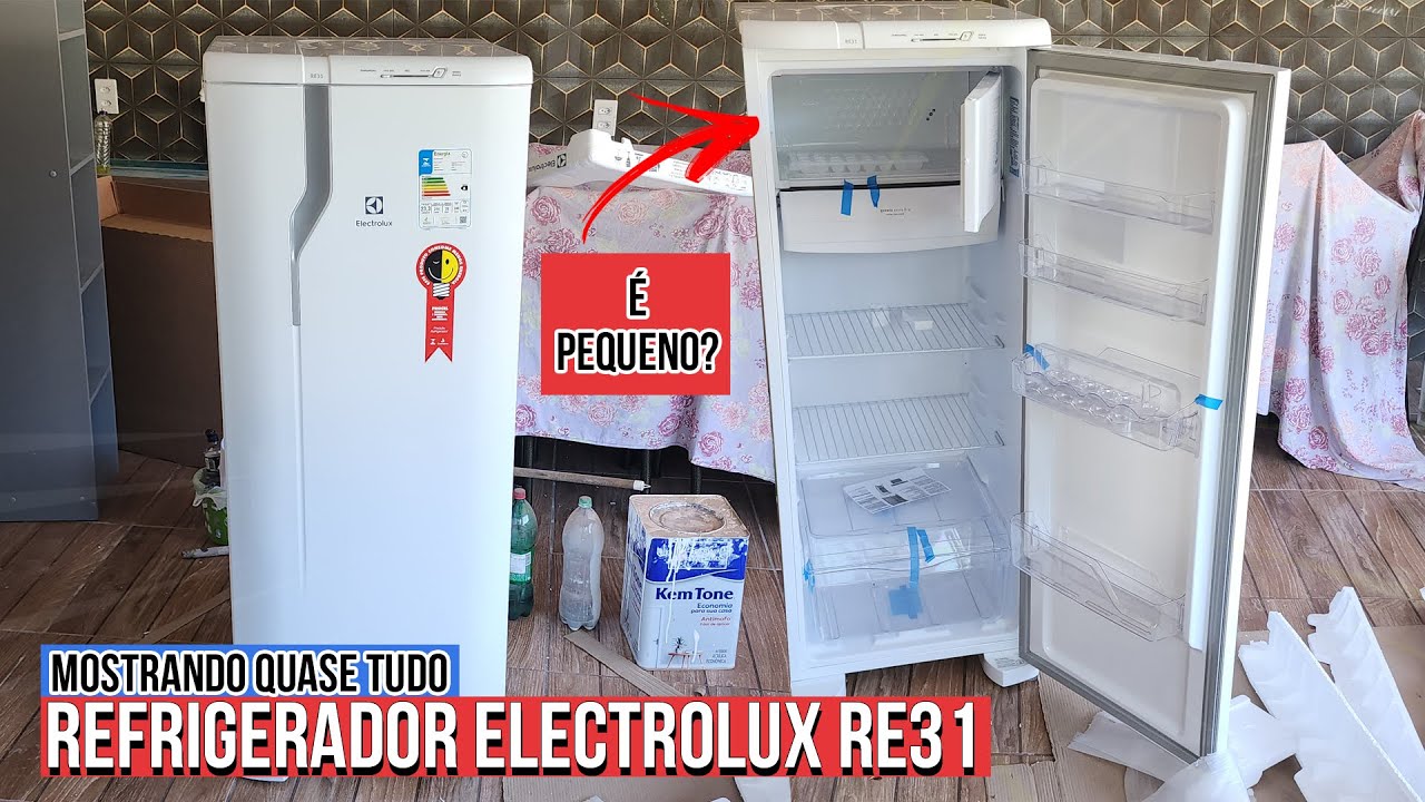 MOSTRANDO QUASE TUDO NO UNBOXING - REFRIGERADOR Electrolux 1 Porta RE31 240 Litros