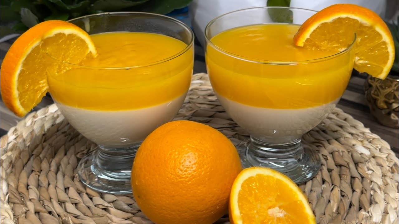 حلويات صيفية باردة ومنعشة سهلة اقتصادية Pudding with orange مهلبية البرتقال🍊 #Najah_Ayoub_In_the_Uk