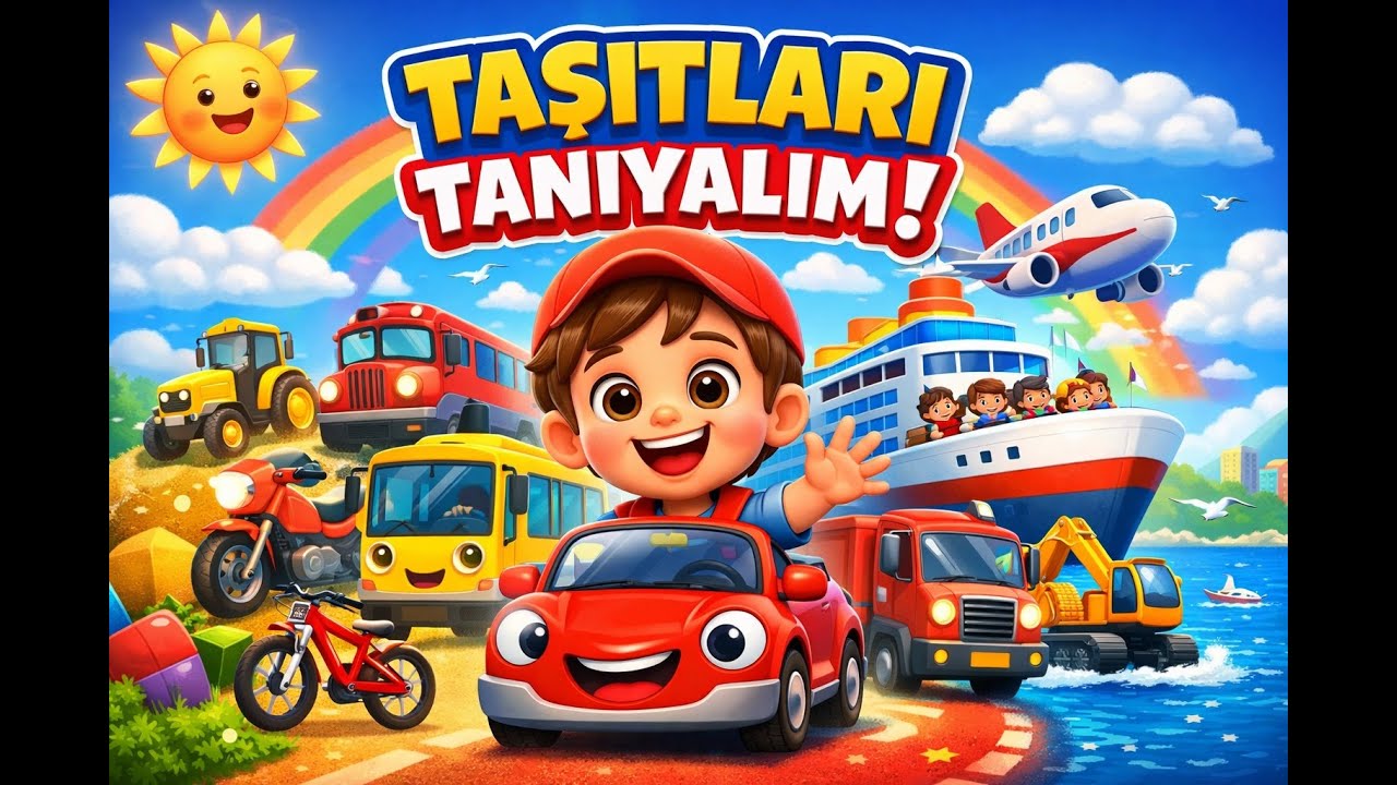 Taşıtları Tanıyalım 🚗🚆✈️ | Eğitici ve Neşeli Çocuk Şarkısı | Arabalar, Trenler, Uçaklar,