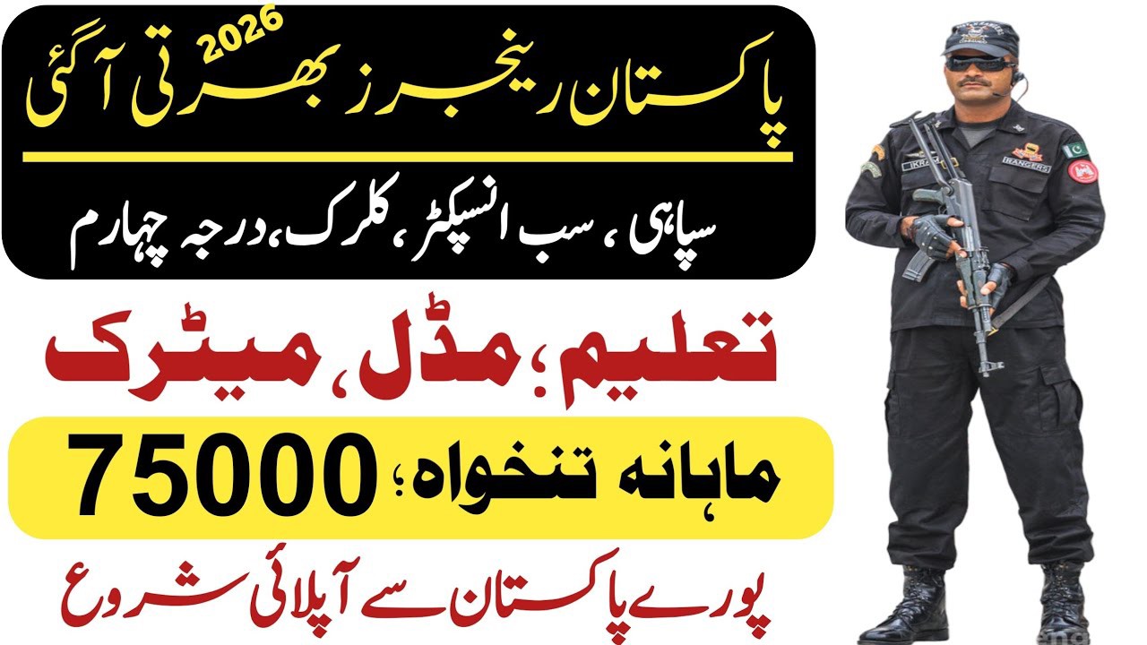 Pakistan Rangers New jobs 2026|how Apply online in Pakistan Rangers 2026|Today New government jobs 