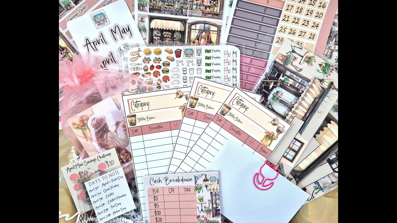 Unboxing VanLily's Monthly Sticker Subscription Box for the TBM BBP Workbook 🌷💰 #tbm #budgeting