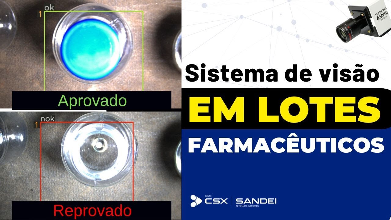 Sensor Sistema de visão Industrial: Inspeção de tampas em produtos farmacêuticos  #sensordevisão