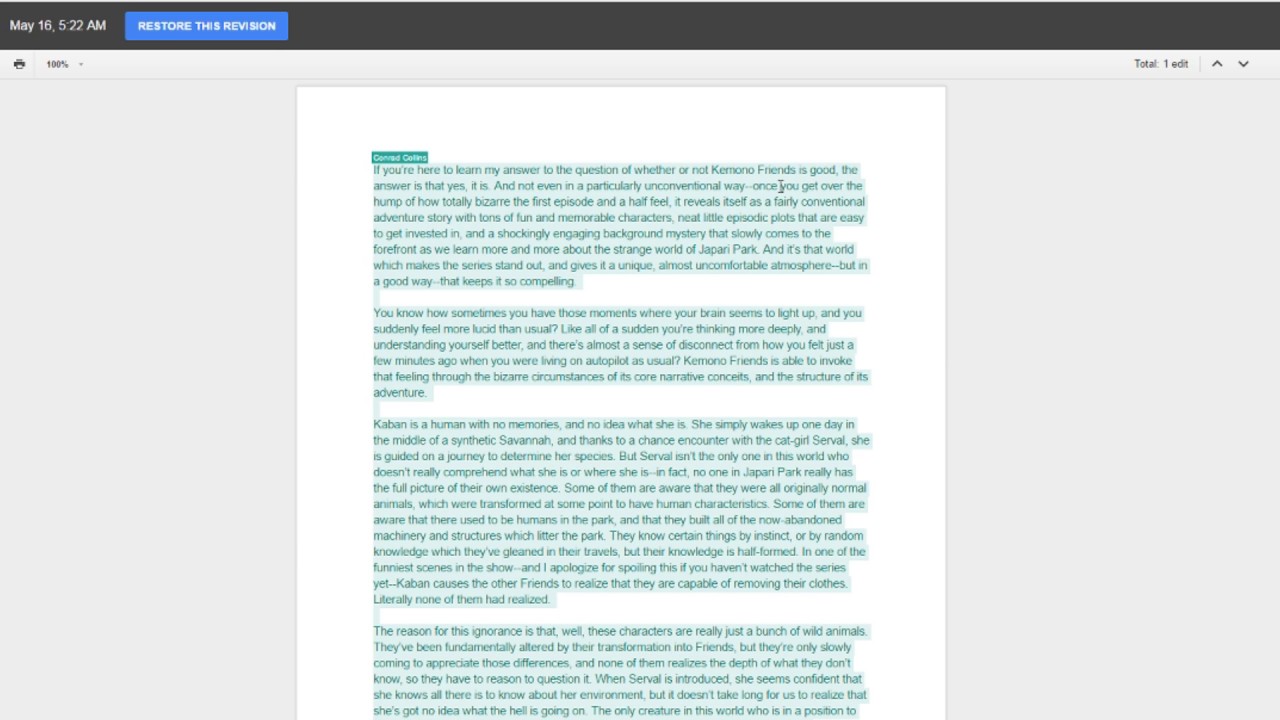Editing My Writing: Before And After