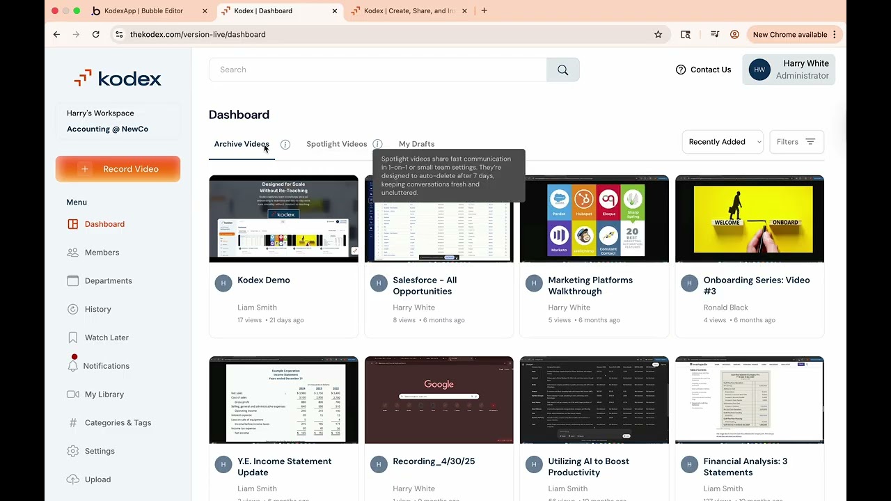 Kodex | Knowledge Sharing Platform | Built in Bubble.io