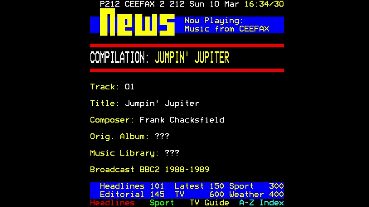 Music from CEEFAX: Jumpin' Jupiter
