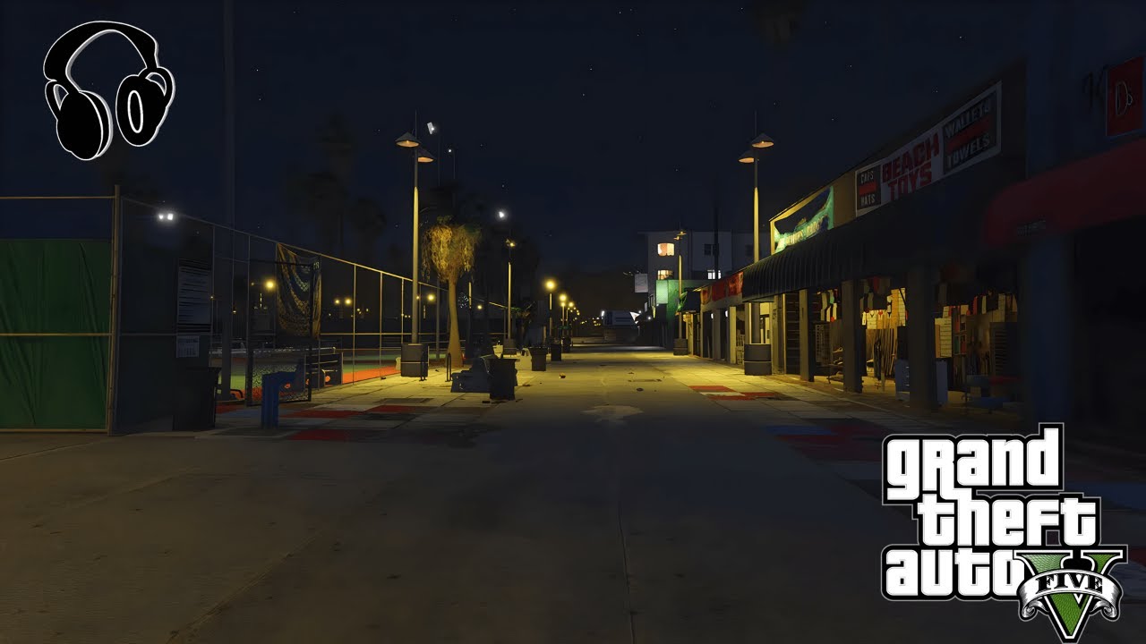 Vespucci Beach Night Ambience - GTA 5 Relaxing Sounds
