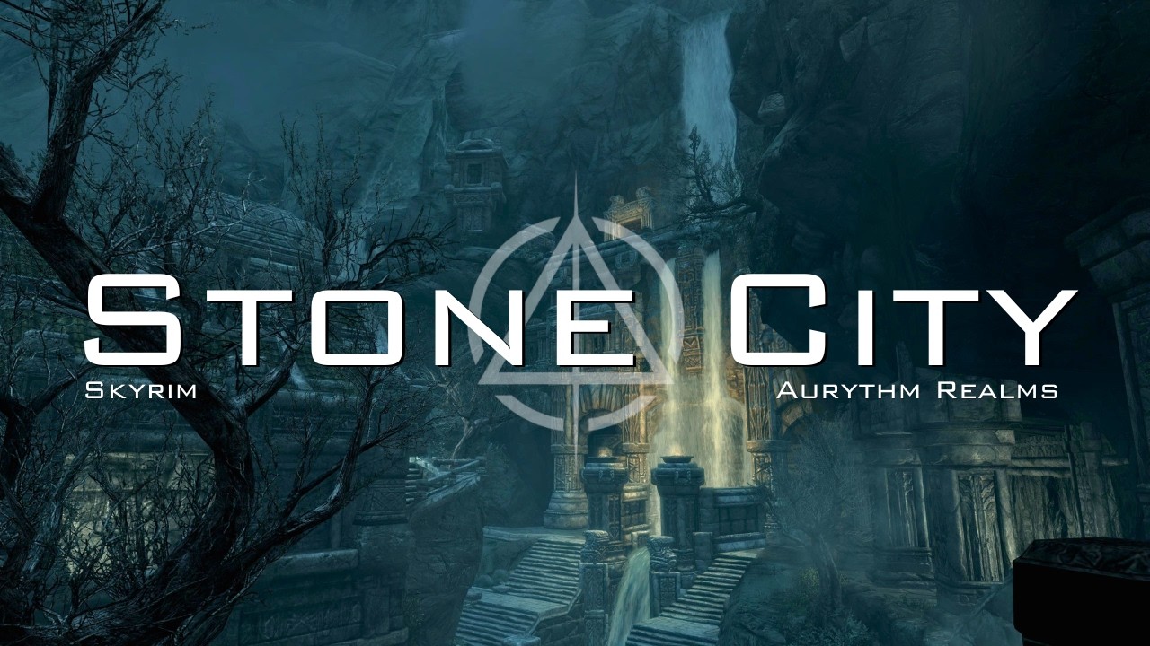 3 Hour Ancient Stone City Ambience for Studying | Waterfalls of Markarth
