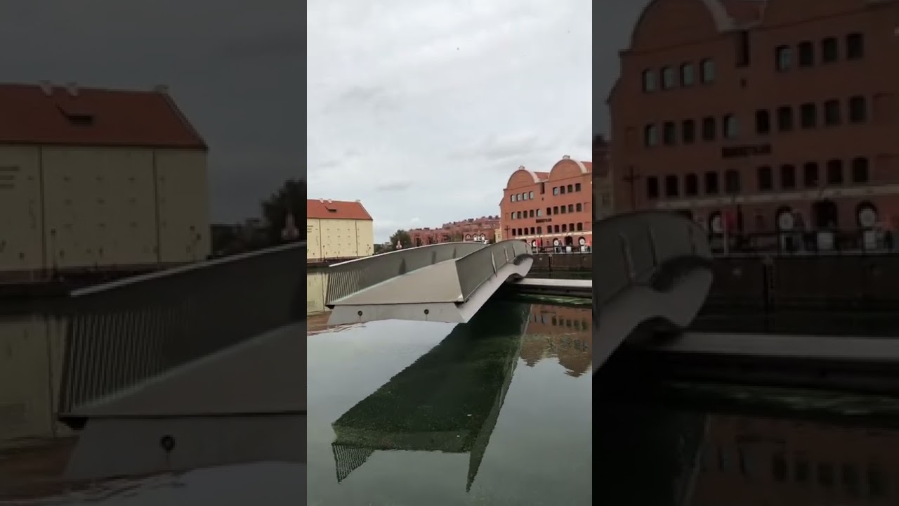 Moving Bridge in Gdansk 🌁 🇵🇱 | #poland #bridge #technology #maritime #shorts