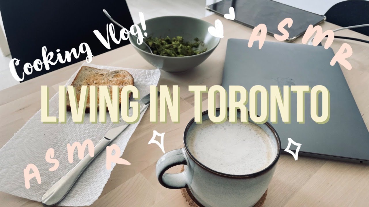 [VLOG] LIVING in TORONTO | Cooking at home, soy garlic chicken, avocado toast, making cold brew.