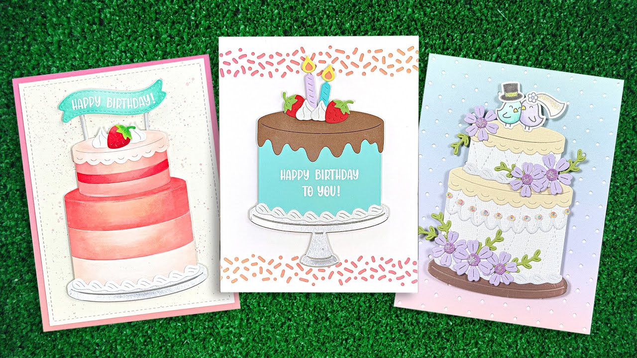 Intro to Build-A-Cake, Build-a-Cake Add-On & Sprinkles Border + 3 cards start to finish