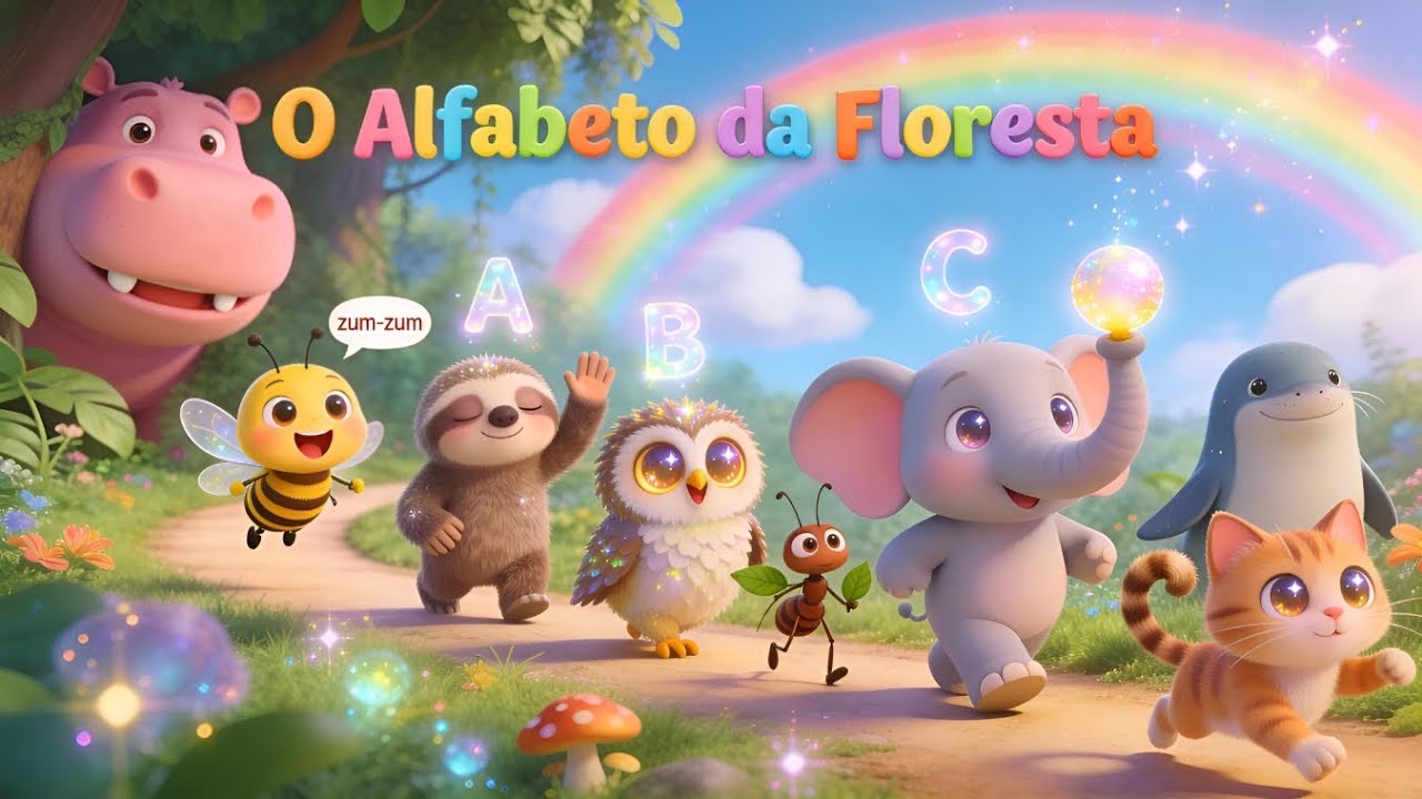 ENSINE O ABC DE FORMA DIVERTIDA! 🌳🎵 | O Alfabeto da Floresta 🐝🦥 | Música para Crianças 👶🎶