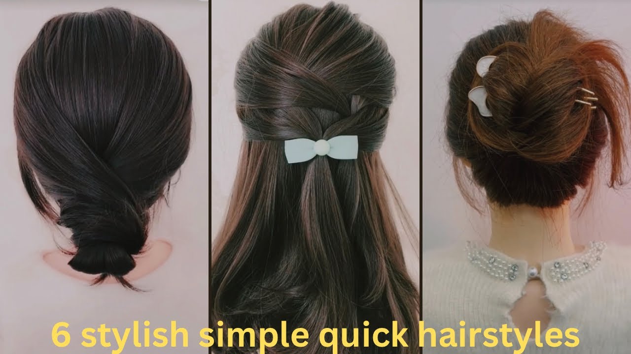 Six stylish, simple, easy hairstyles in just 2 minutes | 6 Easy And Beautiful Hairstyles For WOMEN