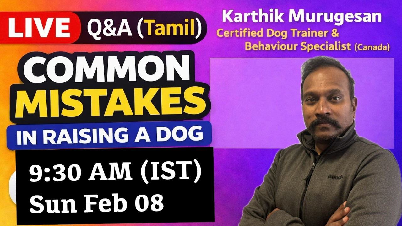 “நாய் வளர்ப்பில் பொதுவான தவறுகள் | Puppy & Dog Training – LIVE Q&A (Tamil)”