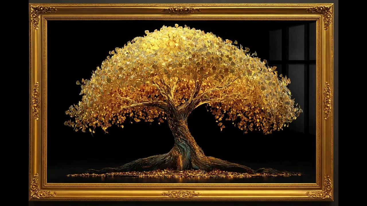 Framed Art for TV | Golden Tree of Life (Luxury 4K Ambient Wall Art Display)