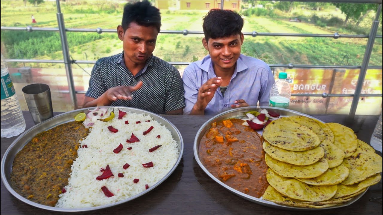 15x Chapati Kadai Paneer Vs 1kg Rice Dal Makhani Eating Challenge | Man Vs Food | Food Challenge