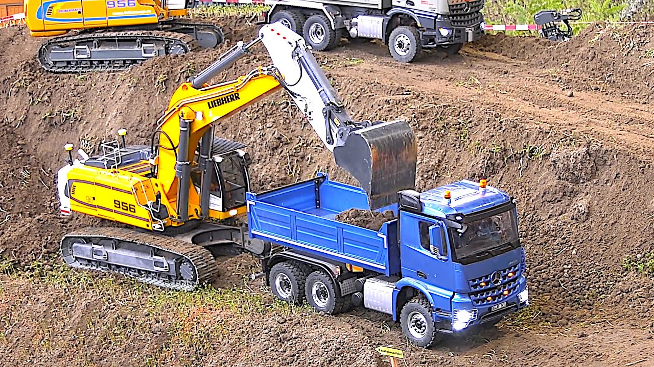 Mega RC Construction Site RC Trucks Excavators Tractors Wheel Loader Dozer Digger Dump Trucks