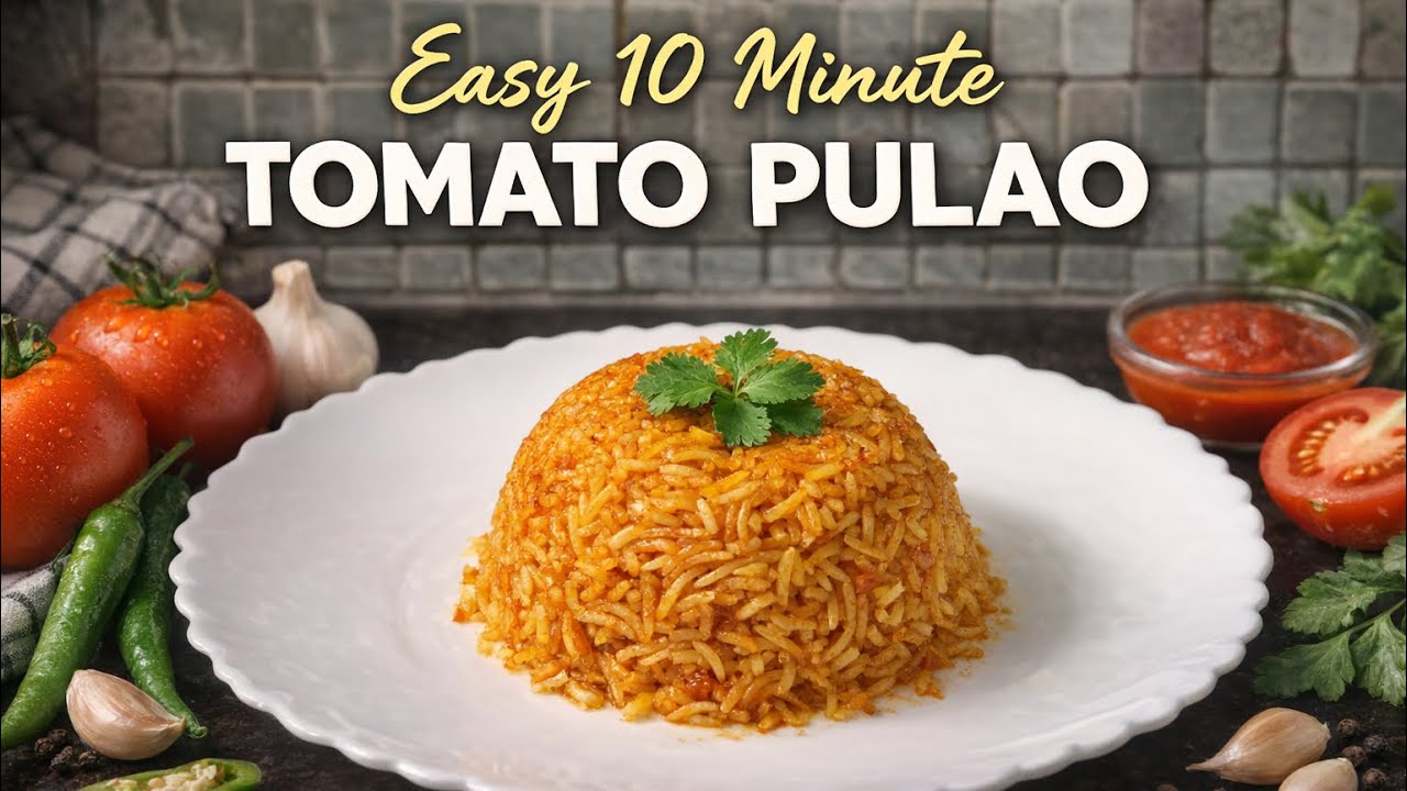 Easy 10 Minute Tomato Pulao🍅🍚
