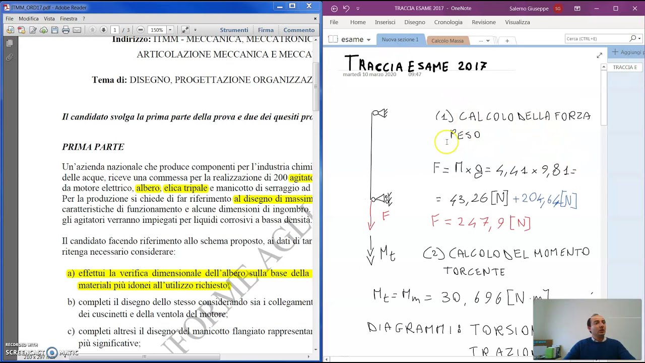 Esame di Stato II prova di Meccanica 2017 part1