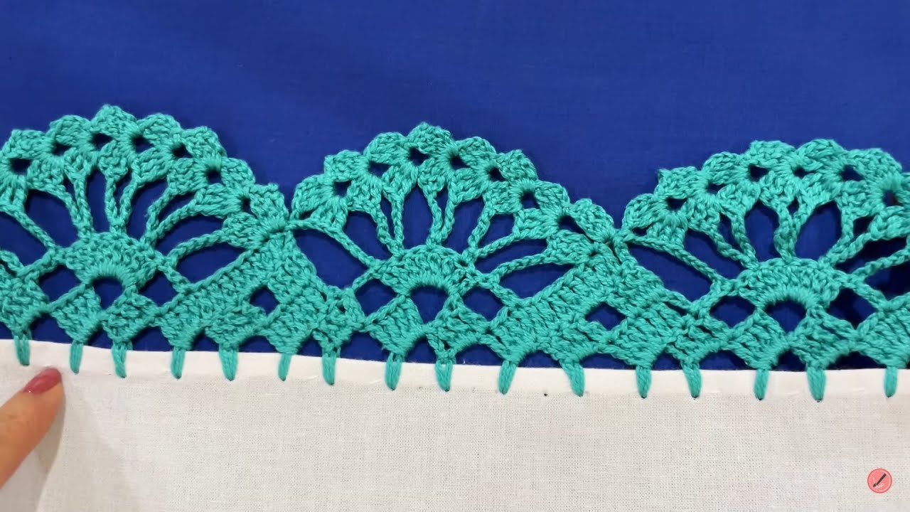 ORILLA TEJIDA A CROCHET PARA SERVILLETA O MANTEL💖PUNTILLA   320